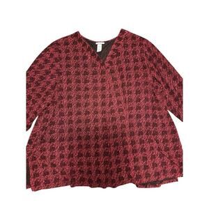 Catherine’s Top Size 4X Black/Red Knit